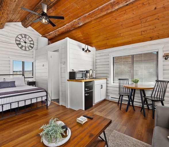 Mineral Springs: living area kitchen